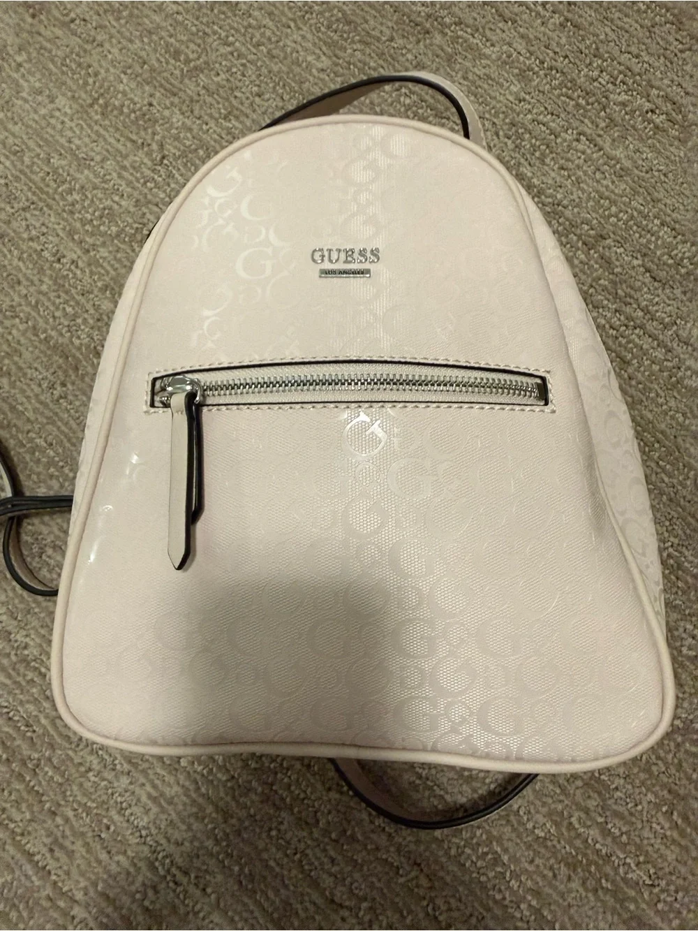 GUESS Light Pink Patent Mini Backpack